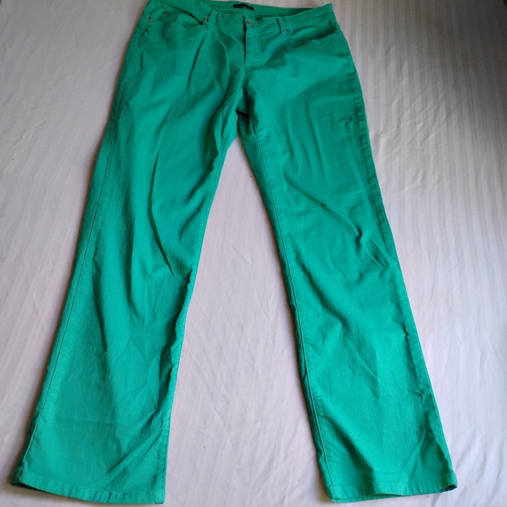 Eileen Fisher Jeans 32 Garment Dyed Stretch Denim Relaxed Straight Organic Cotto